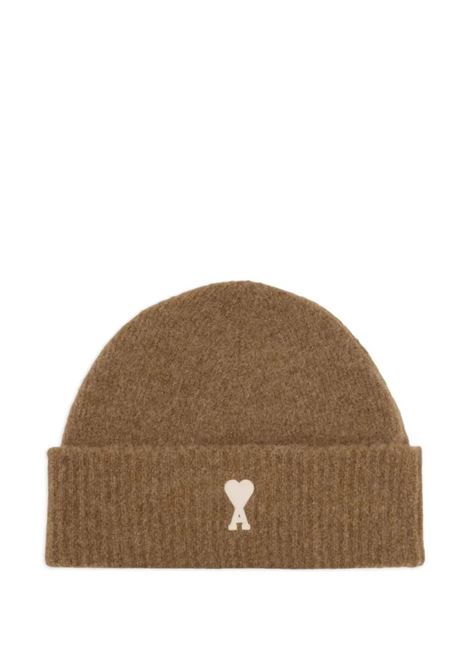 cappello beanie adc unisex marrone AMI PARIS | UBO005.KN0135217